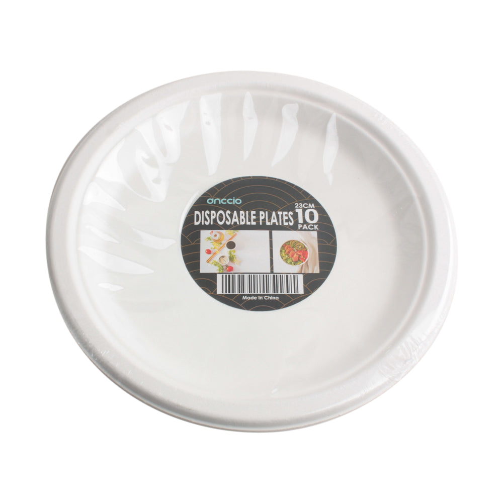 Disposable Plate(10PCS,23CM) in a clear package, perfect for parties and gatherings.