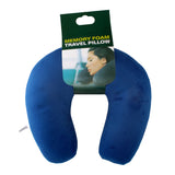 ✈️ Foam Neck Pillow – Comfort on a Budget, blue memory foam travel pillow with soft support for neck.