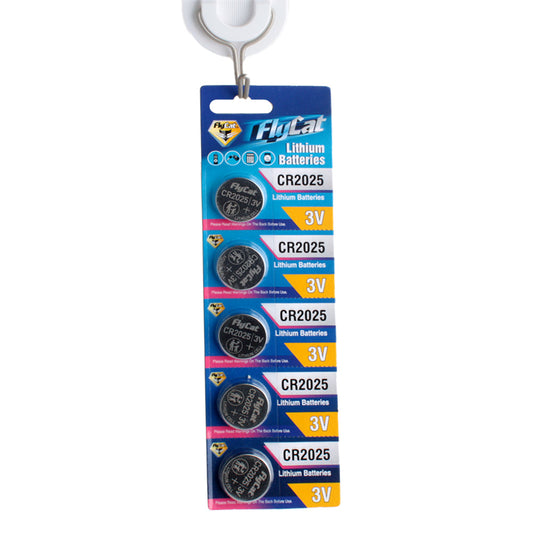 Button Battery(CR2025) 5-pack lithium batteries - reliable 3V power for electronics.