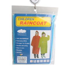Kids Rain Coat packaging showing children wearing colorful waterproof raincoats, suitable for ages 7 to 12 years.