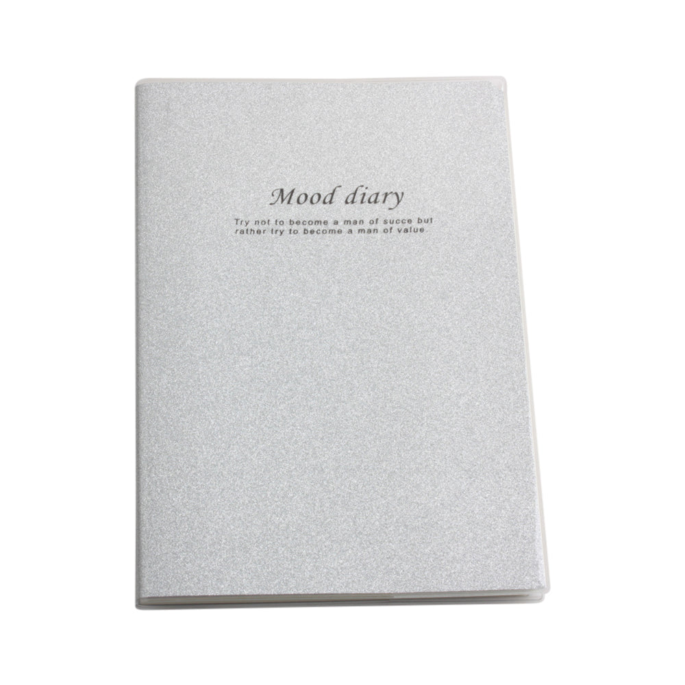 Glitter Note Pad(A5/14.5*20.8CM) stylish silver cover with motivational quote for creative note-taking.