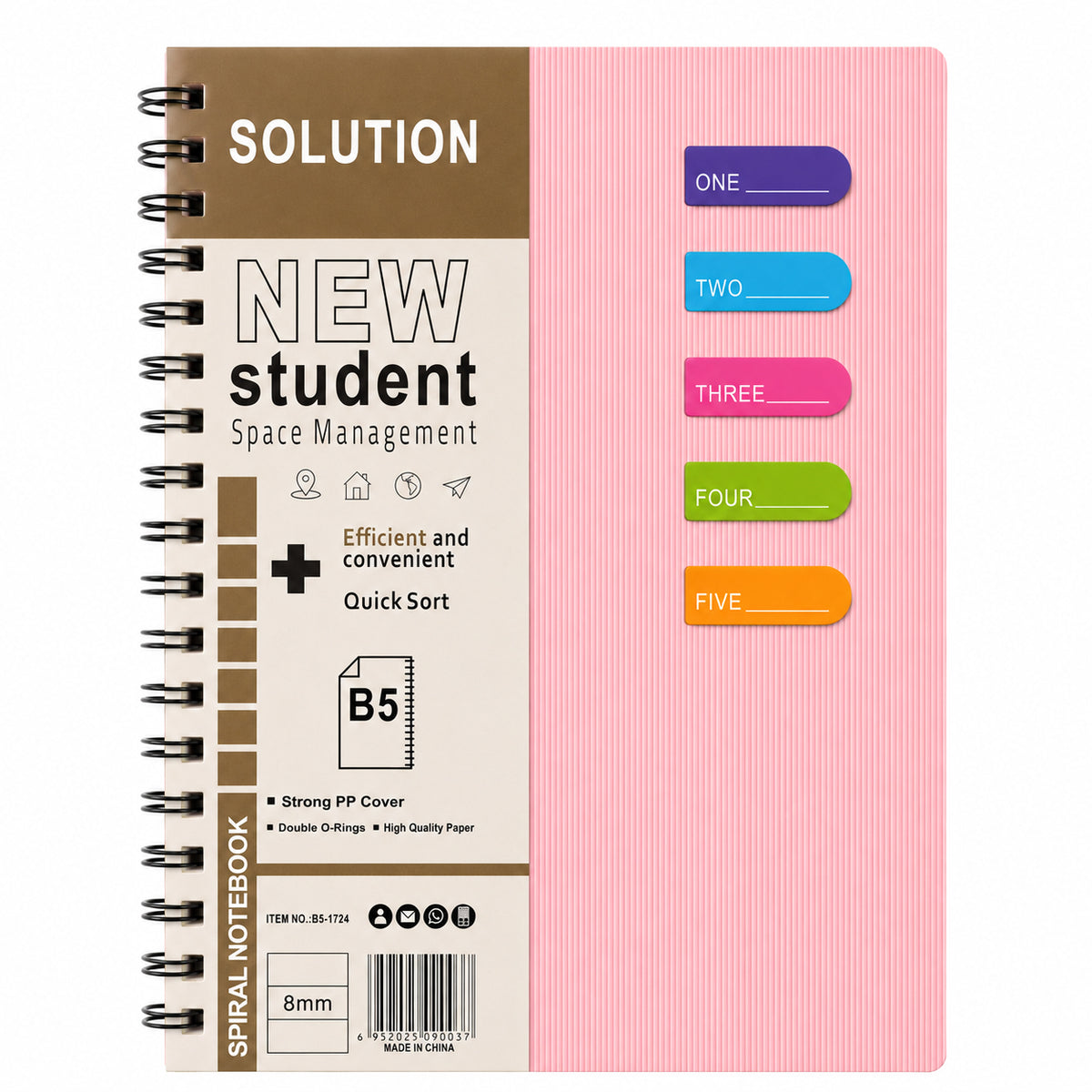 B5 Tabbed Spiral Notebook