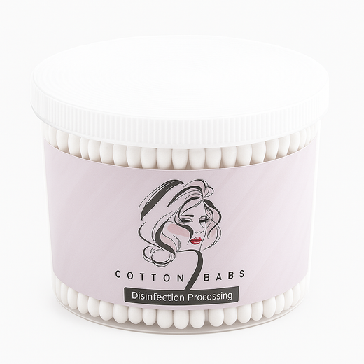 500PCS Cotton Buds – Hygienic & Gentle in a sturdy plastic container with secure lid for safe use