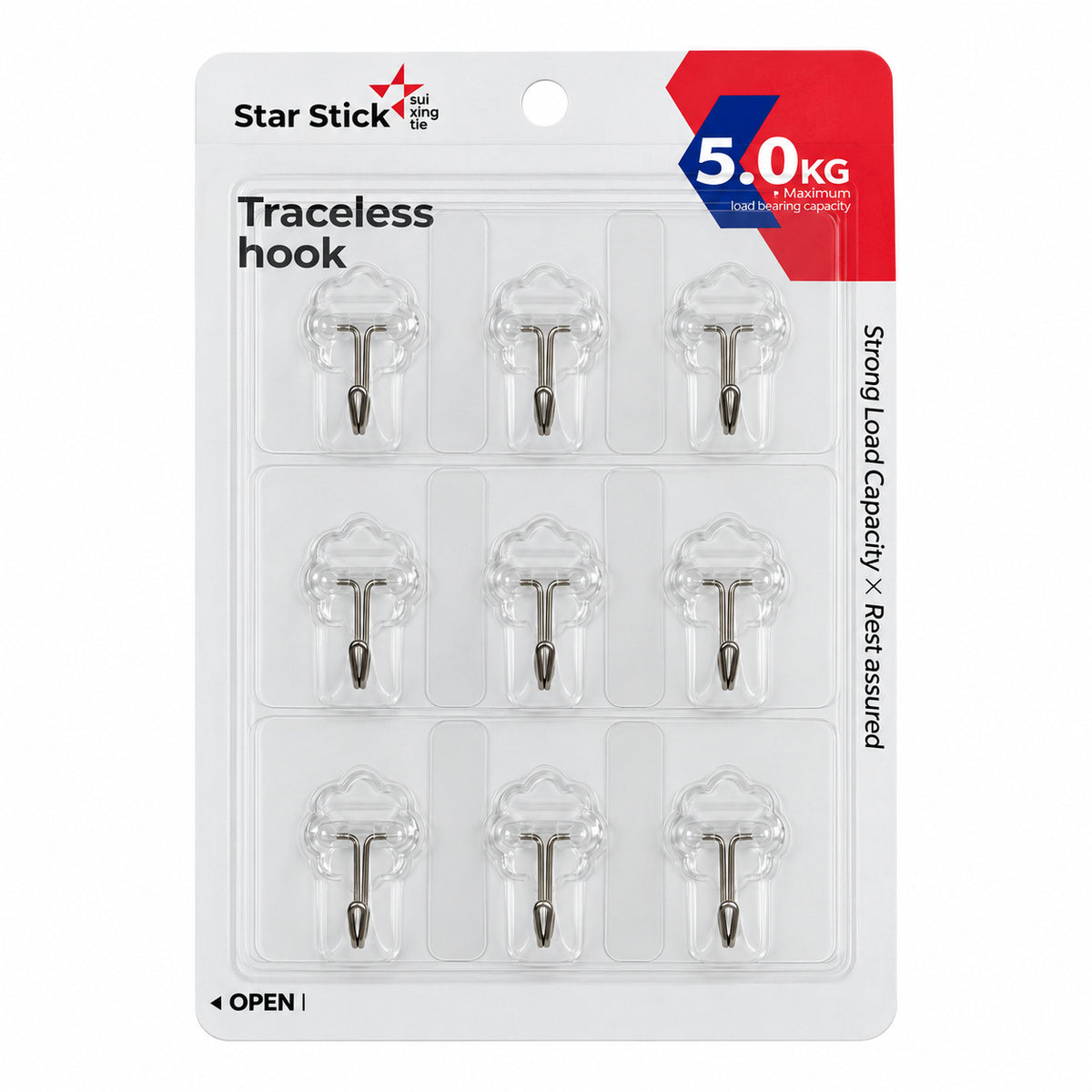 Self-Adhesive Hooks – 9 Pack