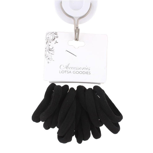 Black Fabric Hair Ties – 20 Pack, 5.5cm