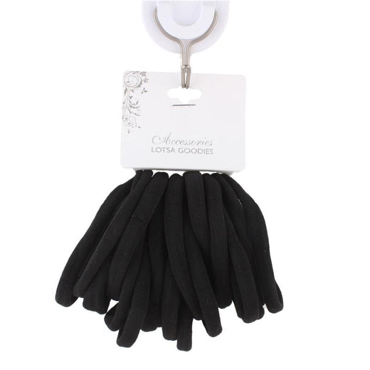 Black Fabric Hair Ties – 20 Pack, 10cm