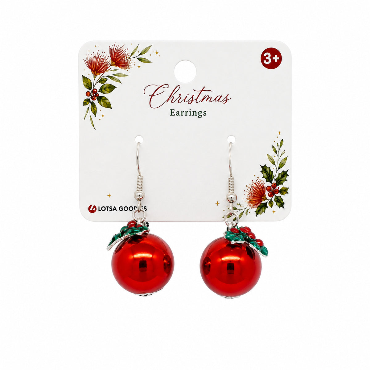 Red Ball Earrings