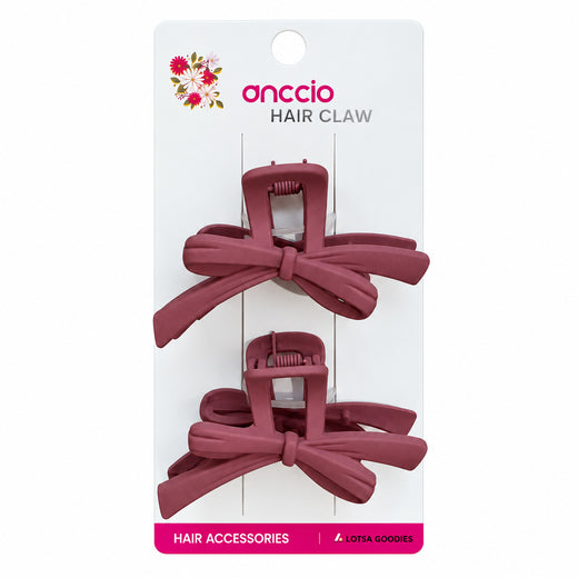 Matte Bow Hair Claw Clips – 2 Pack – Dusty Rose