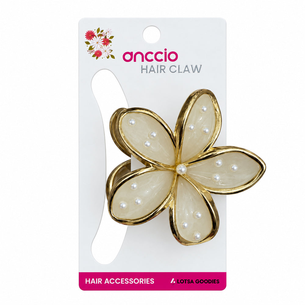 Pastel Pearl Flower Claw Hair Clip