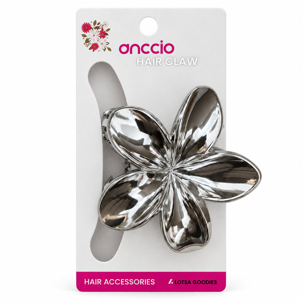 Metallic Flower Claw Hair Clip