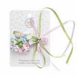 Pastel Mini Flower Bouquet Ribbon Hair Clip