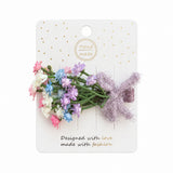 Pastel Wildflower Bouquet Bow Hair Clip