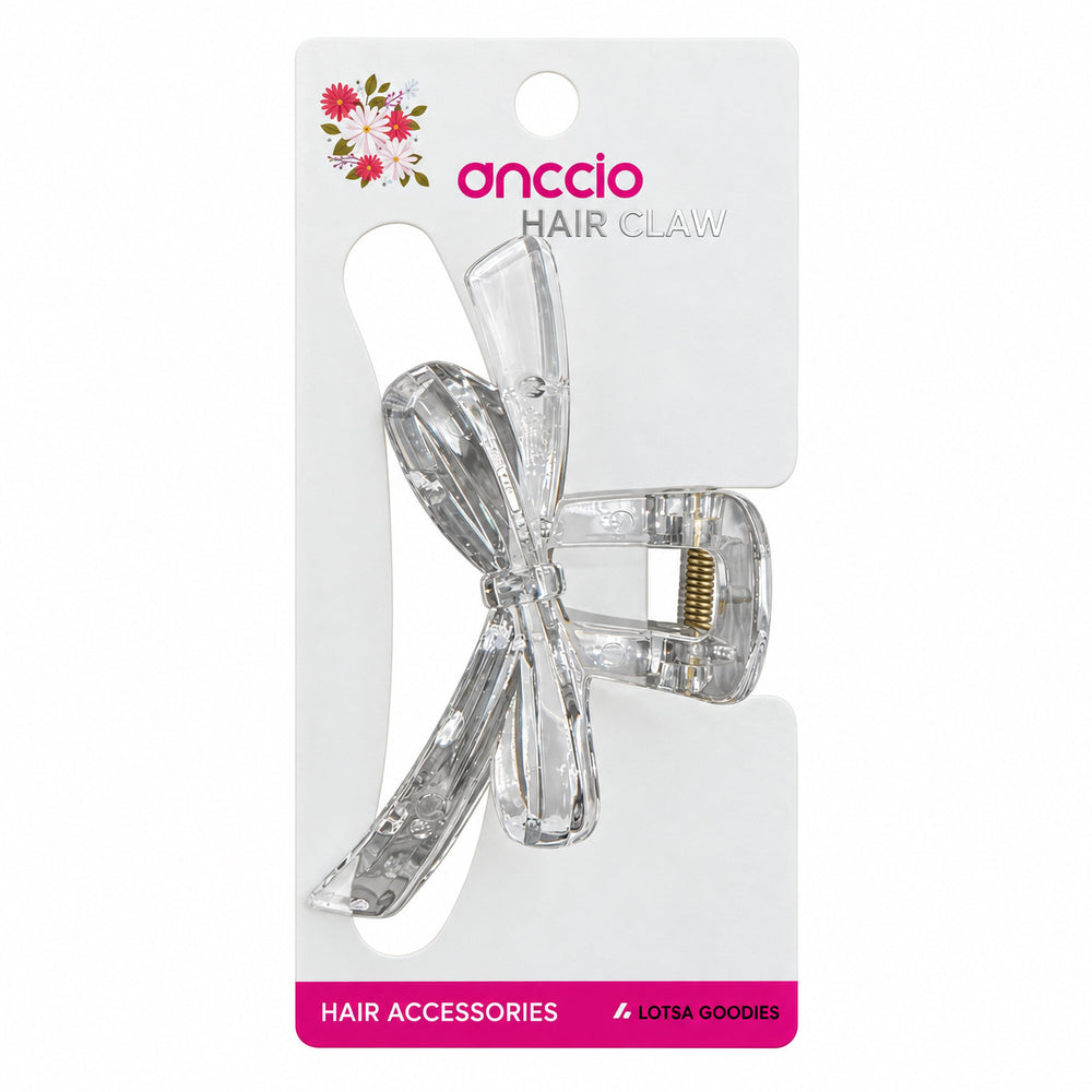Clear Pastel Bow Hair Claw Clip – Clear