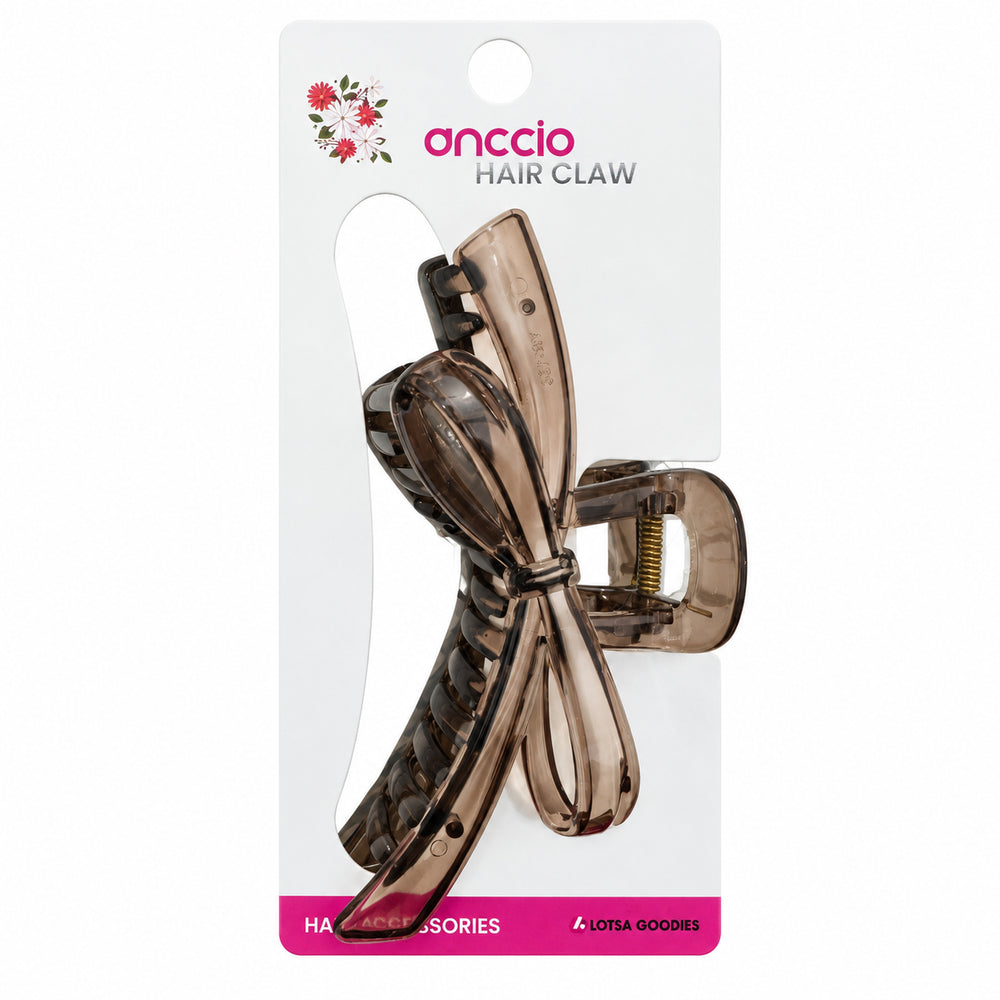 Large Bow Hair Claw Clip – Brown