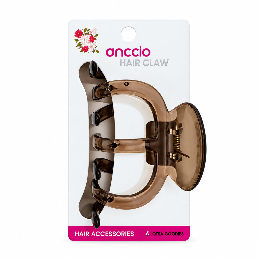 Curved Open-Frame Hair Claw Clip – Tortoiseshell
