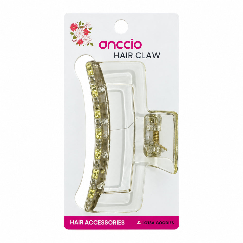 Pastel Rectangle Hair Claw Clip – Pale Yellow