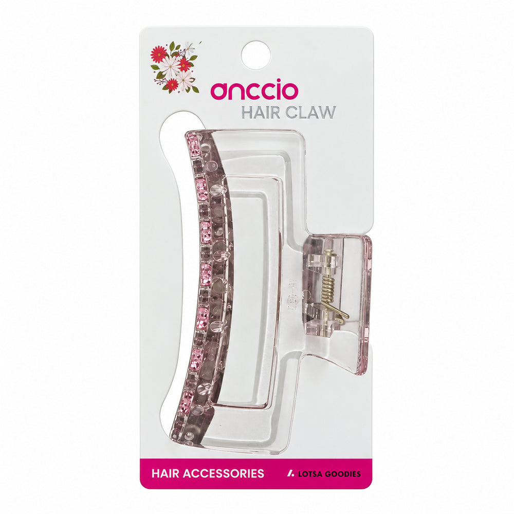 Pastel Rectangle Hair Claw Clip – Pink