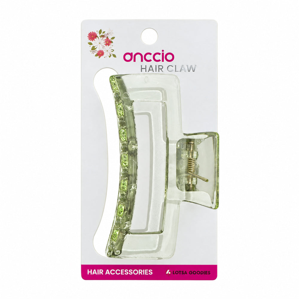 Pastel Rectangle Hair Claw Clip – Pale Green