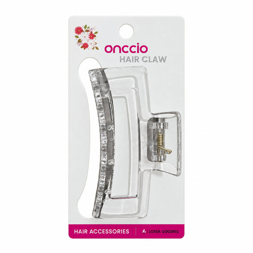 Pastel Rectangle Hair Claw Clip – Clear