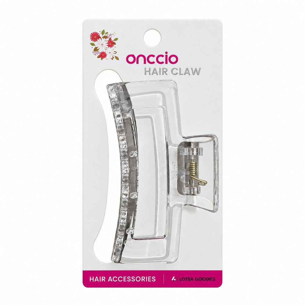 Pastel Rectangle Hair Claw Clip – Clear