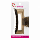 Neutral Rectangle Hair Claw Clip – Smoke Brown