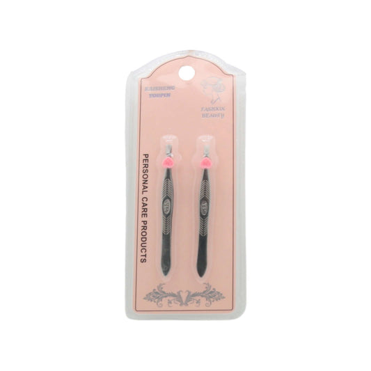 Tweezers(2PCS) packaging featuring two stylish personal care tweezers for precision grooming.