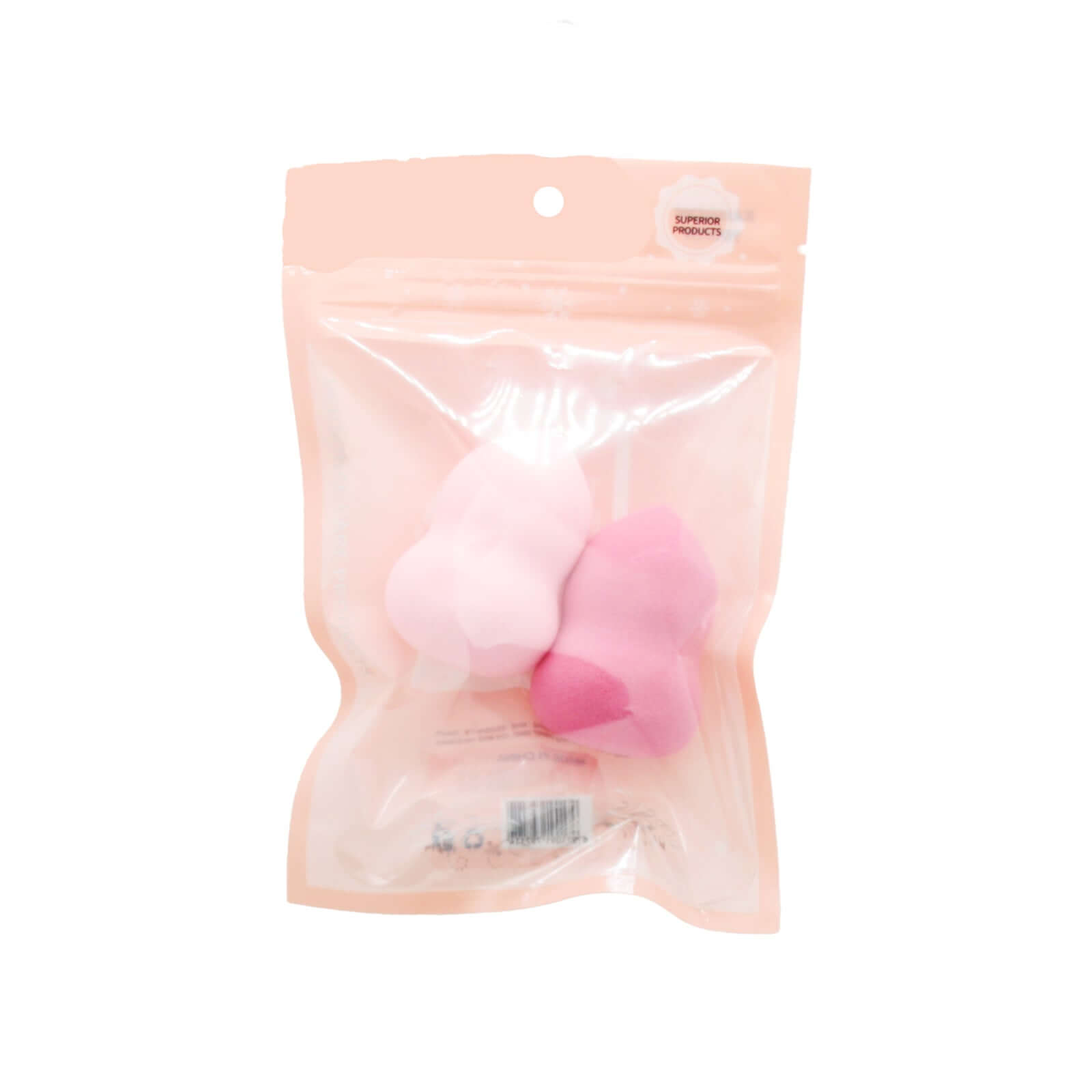 Makeup Sponge(2PCS) in pink and white packaging for blending and applying makeup.