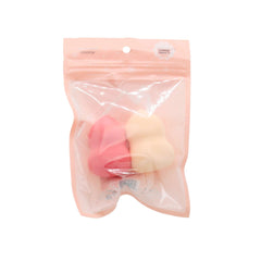 Makeup Sponge(2PCS) in a clear packaging with pink and cream sponges for flawless application.