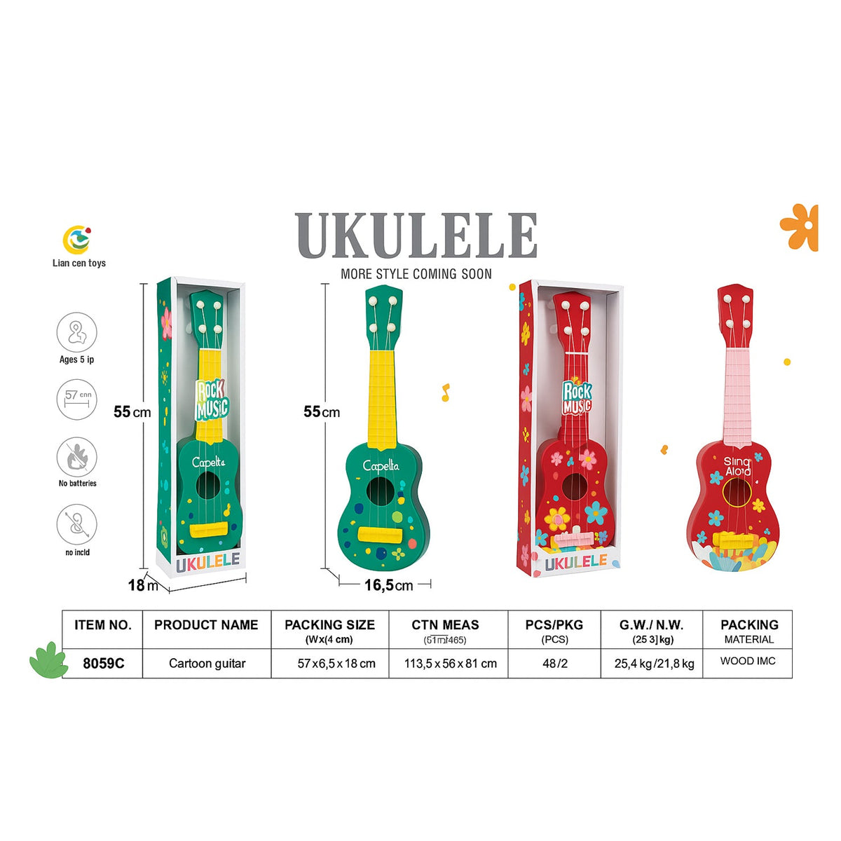 🎸 Toy Guitar for Kids – Ages 3+ | 21" Mini Acoustic Style