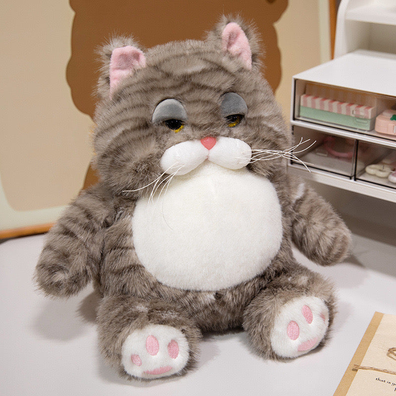 Grumpy Cat Plush 30CM cuddly toy with gray fur and signature grumpy expression, perfect for cat lovers.