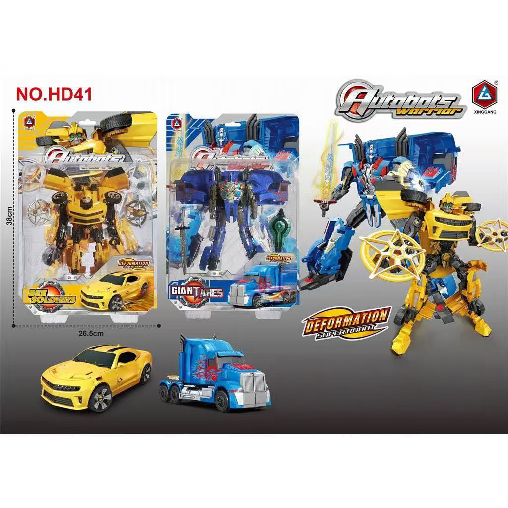 Transforming Robot Car Toy displayed in packaging with robot and car forms, ideal for kids and collectors.