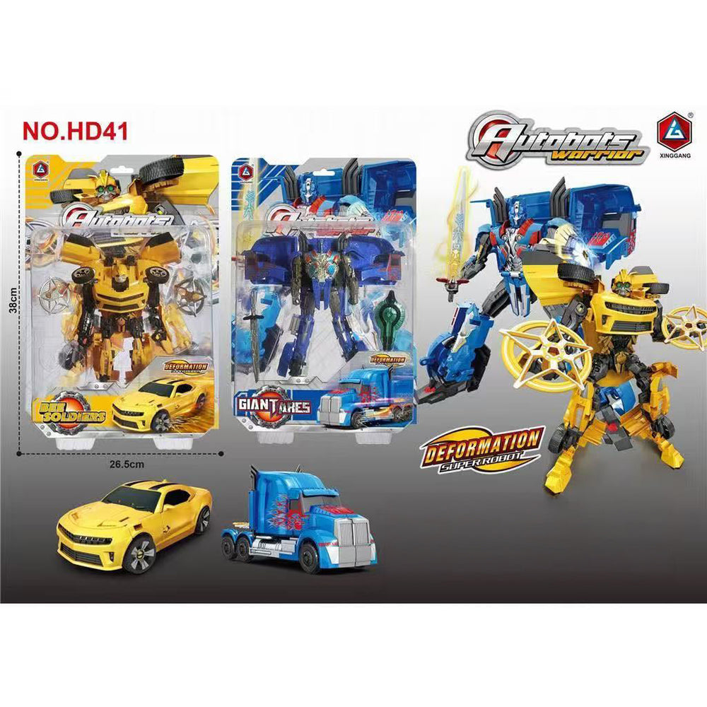 Transforming Robot Car Toy displayed in packaging with robot and car forms, ideal for kids and collectors.