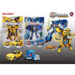 Transforming Robot Car Toy displayed in packaging with robot and car forms, ideal for kids and collectors.