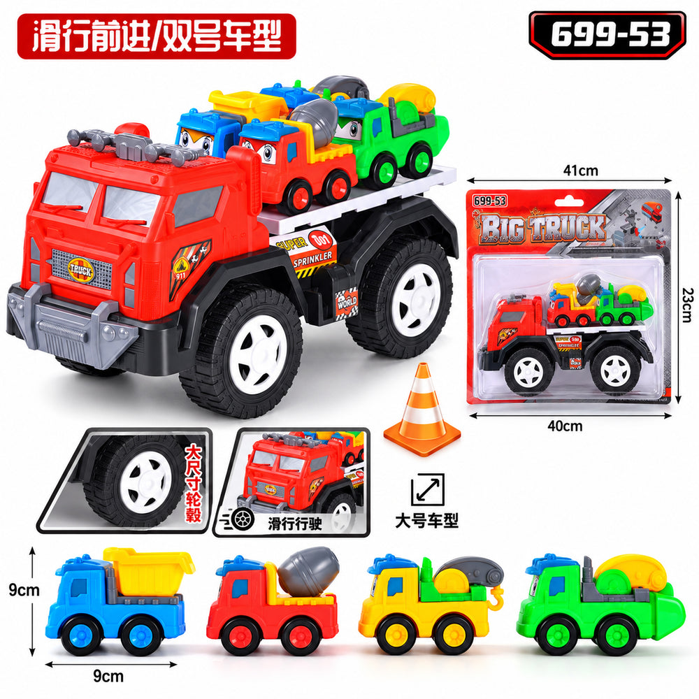 Transport Truck with 4 Toy Cars