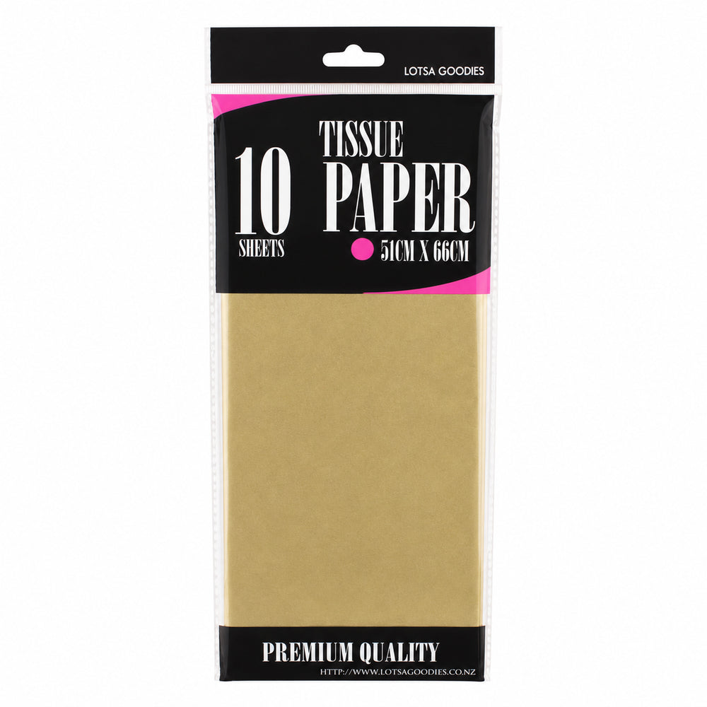 Gold tissue paper, 10 sheets, 51 x 66cm