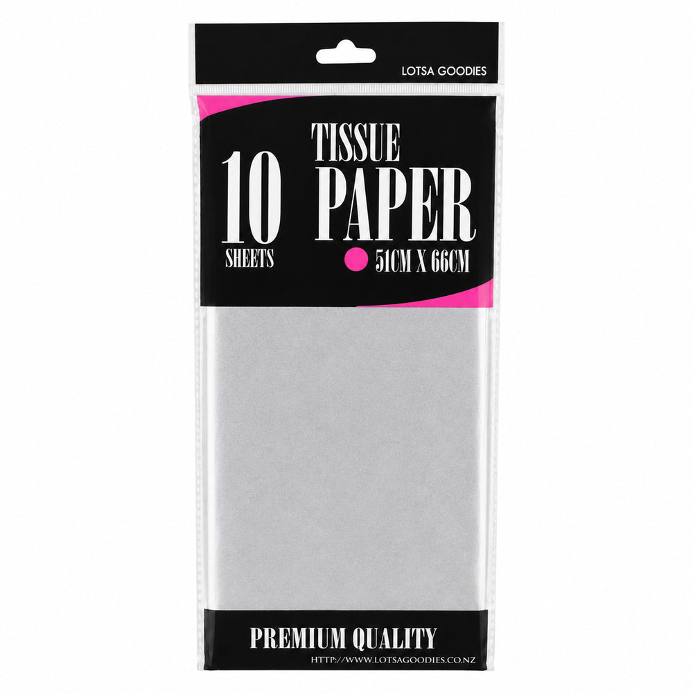 Silver tissue paper, 10 sheets, 51 x 66cm