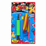 Balloon modelling set with green pump and assorted twisting balloons
