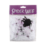 Spider Web w Spider packaging featuring realistic spider decorations for Halloween parties.