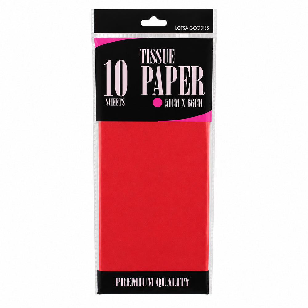 Red tissue paper, 10 sheets, 51 x 66cm