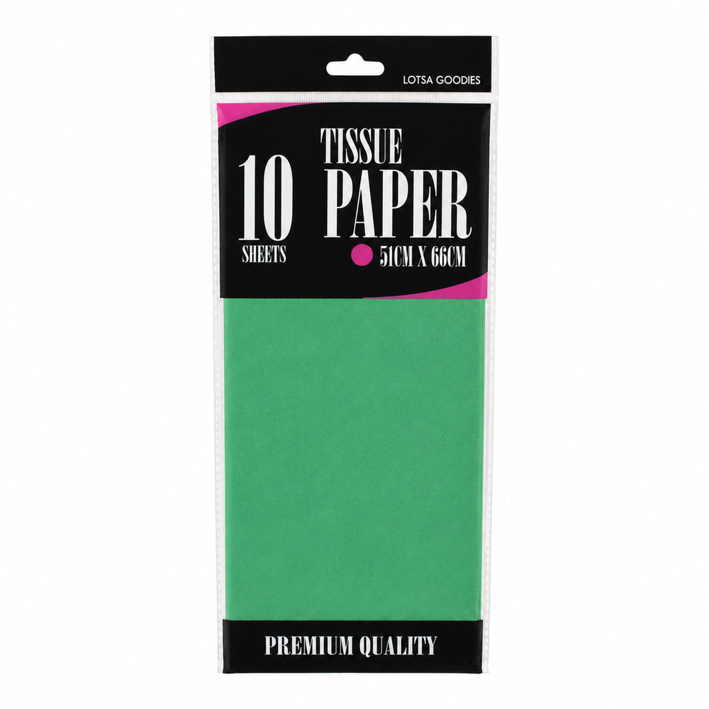 Dark Green tissue paper, 10 sheets, 51 x 66cm