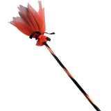 Halloween Organza Broom(90CM) with an orange tulle and black handle for spooky decorations.