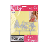 Cake Topper (XMD) featuring a sparkly acrylic design with trees and characters for celebrations.