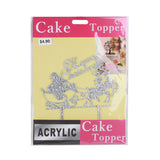 Cake Topper (XMR) featuring a shiny silver Merry Christmas design for festive celebrations.
