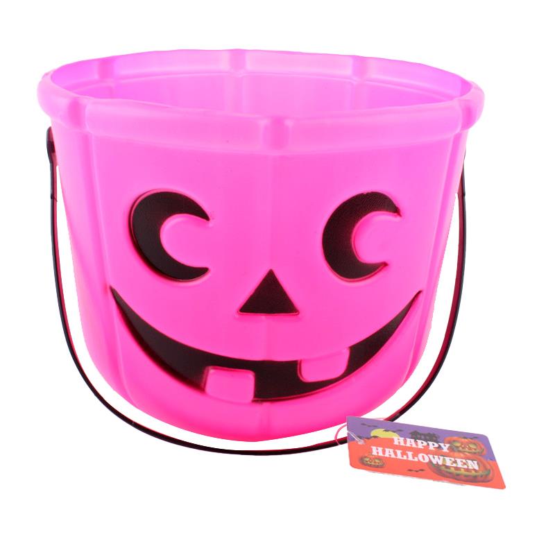 Halloween Basket (Pkin) features a cheerful pink pumpkin design perfect for trick-or-treating.