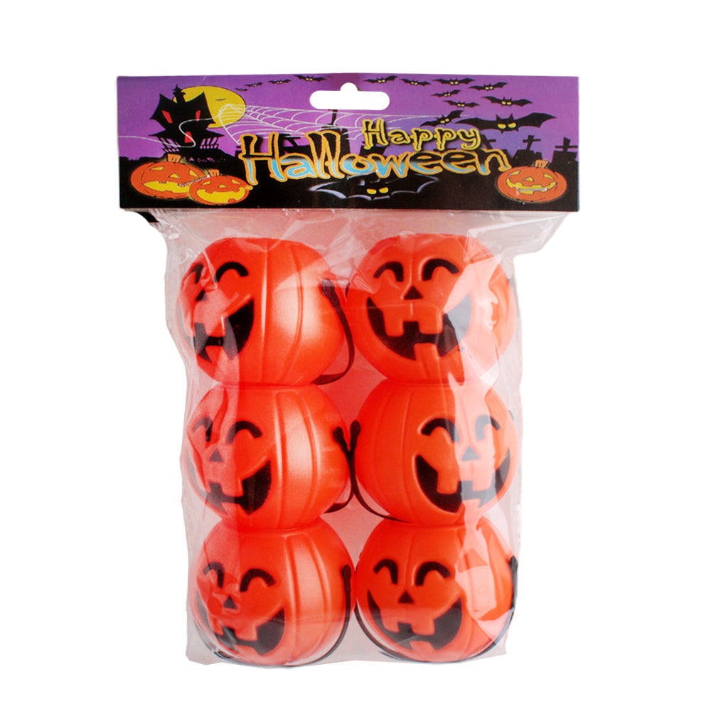 Halloween P.K Basket(6PCS) featuring 6 orange pumpkin toys for festive Halloween fun.