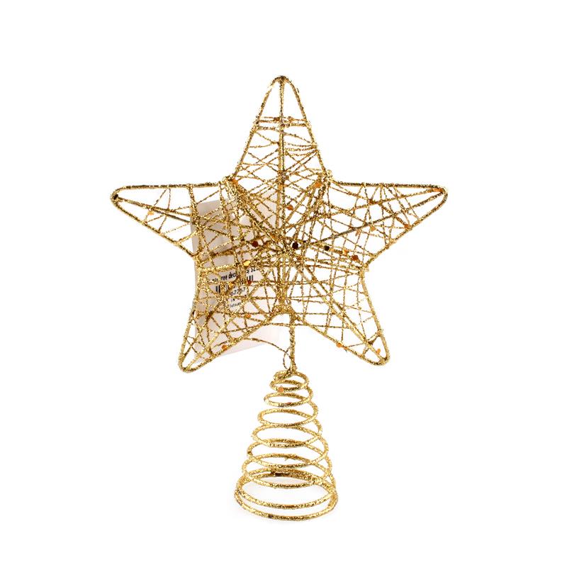 X-mas Tree Deco Top (14.5*20CM/S) - decorative golden star tree topper for Christmas.