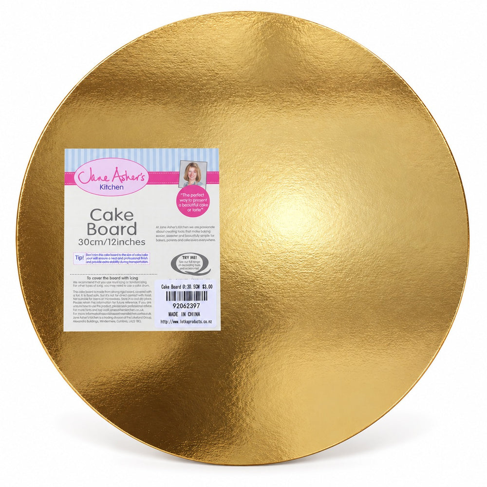 Gold round cake boards, 30cm – 1 Board