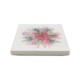 X-mas Serviette with a floral design featuring pink and green accents, perfect for holiday celebrations.