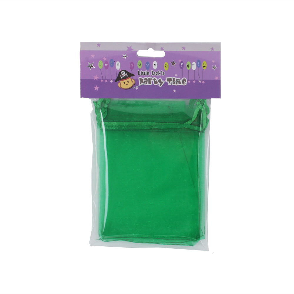 Organza Gift Bags – 4PCS (9×12cm) Drawstring Pouch for Jewelry & Favors in green color, suitable for gifts and party favors.