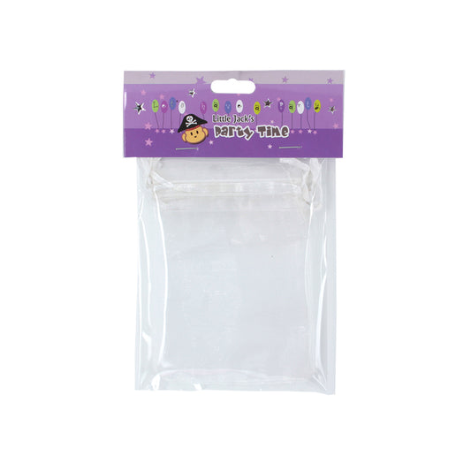 Organza Gift Bags – 4PCS (9×12cm) Drawstring Pouch for Jewelry & Favors in clear packaging.